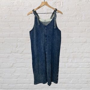 Lemon Tree Boutique Women’s Sz Medium Overall Denim Stretch Mini Dress Blue